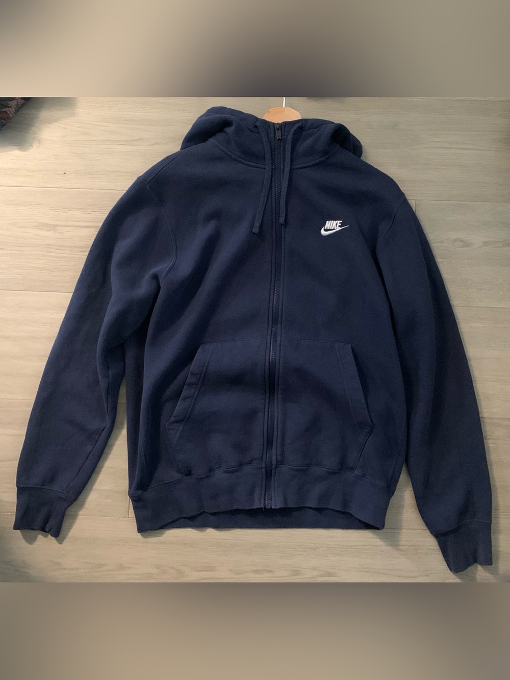 Nike Navy Full-Zip Hoodie with White Logo